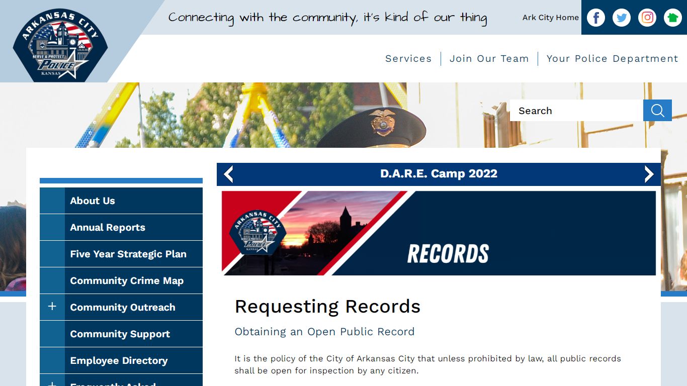 Requesting Records | Arkansas City Kansas