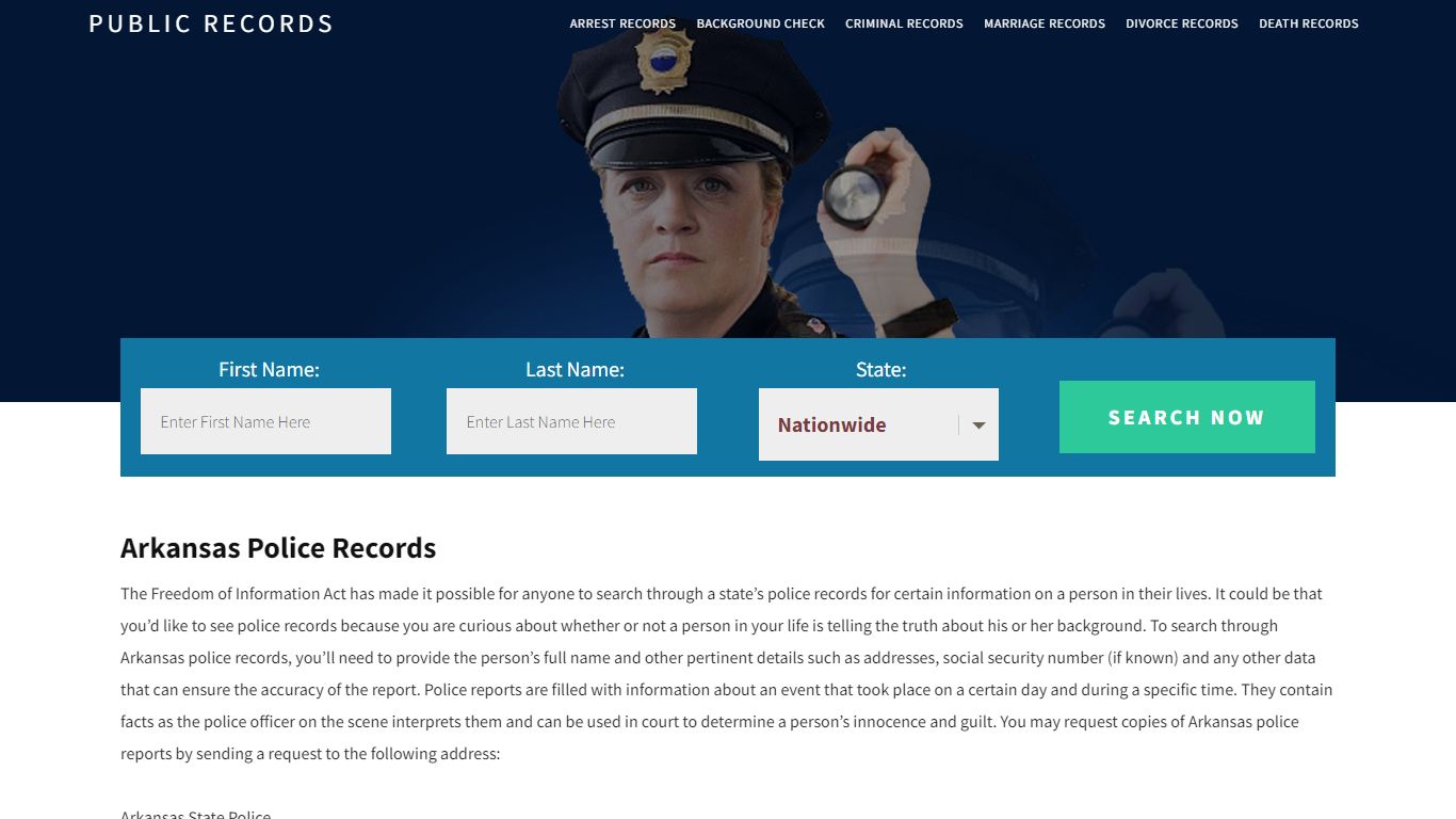 Arkansas Police Records | Get Instant Reports On People